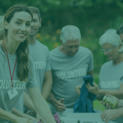 Photo of volunteers helping out at a charity event